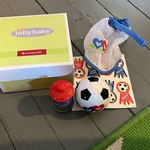 NIB bitty twins soccer accessories set